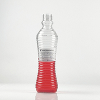 Diseño de rosca logotipo personalizado color claro irregular Reutilizable Botella de vidrio para beber jugo
