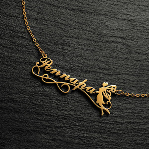 Colar com Pingente de Nome Personalizado para Mulheres, Joia em Aço Inoxidável 316L com Corrente de Elos, Estilo Dourado e Moderno, OEM - Product Image 4