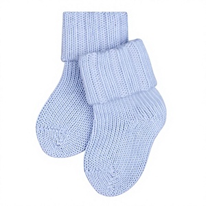 Chaussettes en coton tricotées pour bébé, bleu clair uni, épaisses, décontractées, pour nouveau-né, chaussettes d'hiver, chaussettes antidérapantes, respirantes - Product Image 2