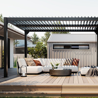 Kit de pergola motorisée, toit à lamelles en aluminium, pavillon de jardin extérieur imperméable