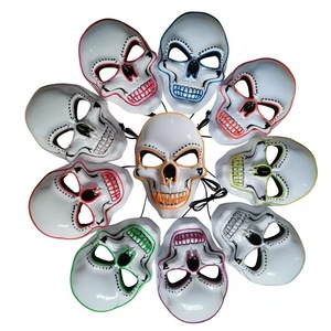 Máscara LED Luminosa de PVC al por Mayor, Máscara de Terror con Sonido de <span class=keywords><strong>Grito</strong></span> para Halloween, Máscara de Calavera Brillante para Fiestas - Product Image 6