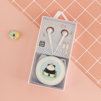 Écouteurs filaires KIKI-406 Type-C modèle Panda Cartoon avec microphone, basses stéréo, étanches IPX-1, en matériau ABS