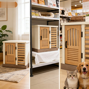 Cross-<b>border</b> design source factory direct supply solid wood dog cage with wooden <b>fence</b> and wheels pet kennel dog cage - Product Image 2