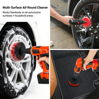 Juego de 3 cepillos multifuncionales para lavado y limpieza de coches con ruedas intercambiables para detallado automotriz