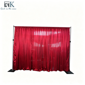 Portable Aluminum Pipe and Drape System <b>Wedding</b> Photo Booth Backdrop <b>Frame</b> with Red Cuirtains - Product Image 1