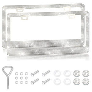 Marco para Matrícula con Incrustaciones de Diamantes de Imitación, Marco para Matrícula de Automóvil, Marco para Matrícula Estándar Estadounidense, Marcos para Matrícula Personalizados - Product Image 2