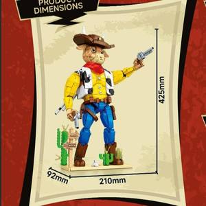 Figurine de cowboy western personnalisable à monter soi-même, ensemble de blocs de construction en plastique pour exposition historique et collection de <span class=keywords><strong>loisirs</strong></span> - Product Image 3