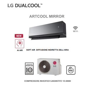 Aire Acondicionado Split ARTCOOL Mirror AI Air 9000 BTU WiFi Negro, Refrigeración/Calefacción Doméstica A+++ R32 AA09SP.NS1 5 Var - Product Image 4