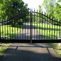 Control remoto de seguridad Auto Gate House Popular Home Garden European Garden Valla de jardín Entrada Diseños principales de metal Hierro forjado fundido
