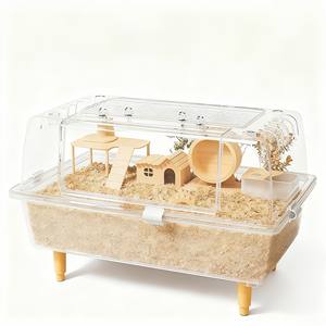 Gabbia moderna trasparente all'ingrosso del criceto con il vassoio di plastica grande scatola di allevamento della Villa-size e interni spaziosi - Product Image 1