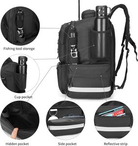 Échantillon Gratuit - Sac à Dos de Pêche Léger et Résistant à l'Eau en Polyester 20-30L pour Utilisation en Mer - Sac de Rangement à Bandoulière pour Matériel de Pêche - Product Image 6