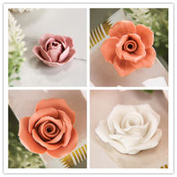 Encensoir en céramique F020 de 15 cm, fleur blanche artificielle, décoration d'intérieur, brûleur d'encens pour salle de bain