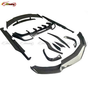 Kit de carrosserie en fibre de carbone de style Renntech Lèvre avant, diffuseur arrière, jupes latérales, <span class=keywords><strong>becquet</strong></span> arrière pour Mercedes Benz AMG GT GTS 2018 - Product Image 2