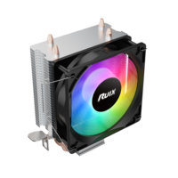 Refroidisseur de processeur Ruix X2000 de haute qualité, 2 caloducs, éclairage LED RVB, refroidisseur d'air pour jeux, compatible avec les processeurs Intel et AMD, boîte de couleur