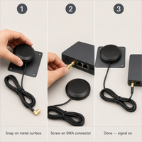 Antenne dôme externe Aurora Yu AG01 4GLTE 2.4GHz WiFi, gain 5dBi, polarisation verticale pour connecteur mâle à angle droit RG174