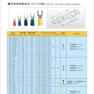 Terminal de Horquilla de Cobre Estándar Nacional SV1.25 3.27, Conector de Ojo Preaislado de Compresión en Frío para Cableado Eléctrico - Product Image 2