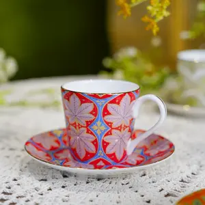 Stechcol kişiselleştirilmiş Logo porselen kahve kupa seramik sevimli Espresso çay bardağı ve altlık