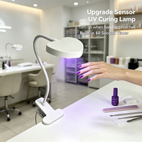 Lampe UV à capteur automatique mains libres pour ongles, bras rotatif à 360°, support de fixation de bureau pour le durcissement des capsules Gel-X et de la colle à strass