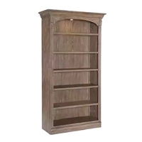 Bibliothèque en bois massif de style américain, combinaison bureau rétro français, étagère de rangement ouverte multi-niveaux en chêne sans portes