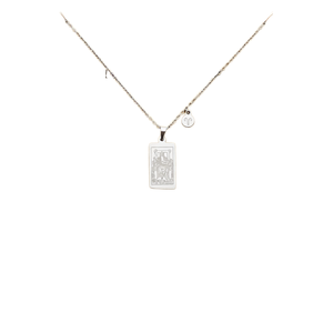 Collar de Cadena con Colgante Doble de Acero Inoxidable Plateado y Dorado con Cartas del Tarot y 12 <span class=keywords><strong>Signos</strong></span> del Zodiaco Chino, Joyería para Hombres y Mujeres - Product Image 1