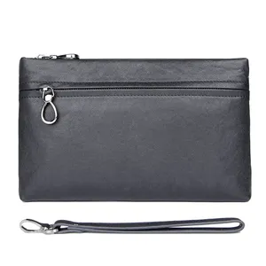 J.M.D Genuine Leather Beige Clutch Bag Men Wallet Business Document Purse Vintage Custom Clutches