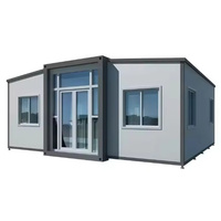 Maison conteneur extensible à double aile, directement de l'usine, préfabriquée, modulaire, pliable, mobile, pour habitation, bureau, resort, camping