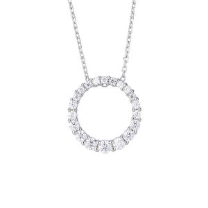 Kalung Liontin Moissanite Adodo Factory Fine Jewelry, Potongan Bulat Ukuran Gradasi 3MM VVS GRA, Perak S925 Berlapis Emas Putih - Product Image 2