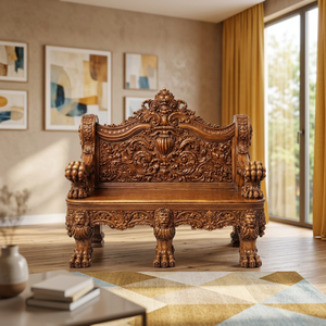 Luxury Traditional Royal-Inspired Convertible Tufted Apartment Living Room <b>Sofa</b> Set with Teak <b>Wood</b> <b>Frame</b> & Plush Foam Cushions - Product Image 4