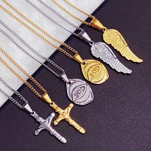 Vente en gros de bijoux en vrac, collier personnalisé à faire soi-même, pendentifs œil maléfique, breloques en acier inoxydable, pendentifs en forme de croix, pendentifs en forme d'ours pour la fabrication de bijoux - Product Image 4