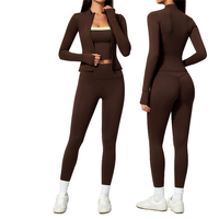 Nouvel ensemble de sport pour femme : Leggings froncés effet push-up, brassière de sport dos ouvert, pantalon de yoga taille haute sans couture – Qualité supérieure