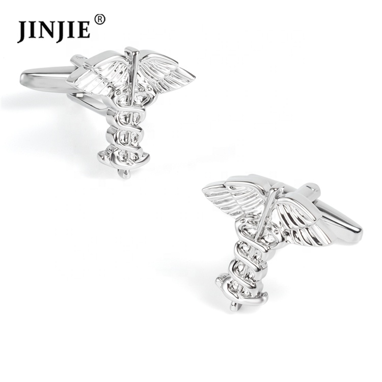 Модные мужские аксессуары, медицинские символы, запонки Caduceus для врачей