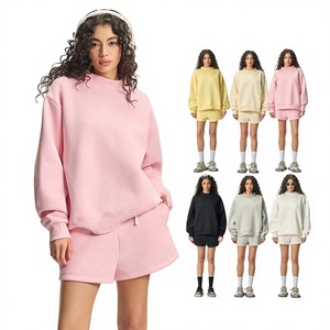 Sudadera con Capucha de Invierno para Mujer, Personalizada de Fábrica, 350GSM, Mezcla de Algodón y Felpa, Cuello Alto Bordado, Color Sólido, Estilo Urbano - Product Image 3