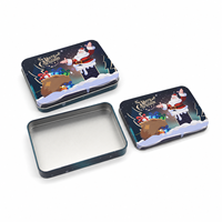 Boîte à biscuits de Noël personnalisée avec couvercle, 115x85x22mm, emballage métallique rectangulaire pour biscuits, cadeaux de boulangerie