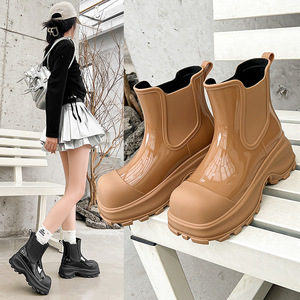 Botines <span class=keywords><strong>de</strong></span> PVC con Punta Cerrada, Impermeables, con Suela Gruesa, para <span class=keywords><strong>Mujer</strong></span>, Moda Otoño-Invierno, Zapatos para Lluvia - Product Image 3