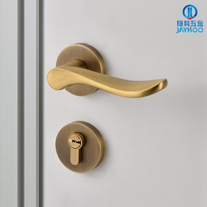 Manija de puerta de latón Jiehao para puerta interior de dormitorio de madera, diseño silencioso dividido, fácil instalación - Product Image 5