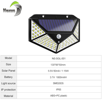 Lampe murale solaire extérieure certifiée CE Rohs, à détection de mouvement, 10W, LED solaire, pour jardin