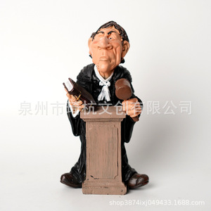 Figuras de juez, 2 piezas, resina sintética, decoración para el hogar y la oficina, diseño de retrato de estilo tradicional - Product Image 5