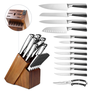 Set <span class=keywords><strong>di</strong></span> 14 <span class=keywords><strong>Coltelli</strong></span> da Cucina con Blocco in Legno, Set Professionale <span class=keywords><strong>di</strong></span> <span class=keywords><strong>Coltelli</strong></span> da Chef in Acciaio Inossidabile - Product Image 2