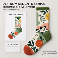 Chaussettes d'automne personnalisées OEM pour adultes - Polyester/Nylon/Coton/Bambou/Laine, résistantes aux déchirures, séchage rapide, impression numérique sans couture