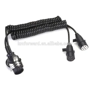 24V 15 Ploe-7 Pol N/S Anhänger Adapter Kabel anhänger harness anhänger verdrahtung coiled kabel mit nylon Stecker