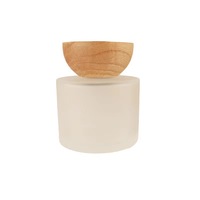 50ml 120ml 150ml 180ml 200ml Bouteilles de diffuseur d'arôme de roseau en verre dépoli clair de luxe pour désodorisants avec couvercle en bois de bambou