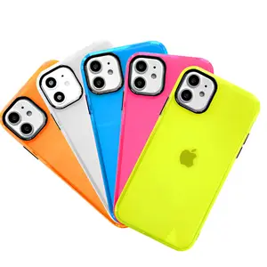 Custom Design Case for iPhone 13 Pro Max Shockproof Clear Neon Colors transparent Phone Case for iPhone 14 Plus 13 21 Neon Case
