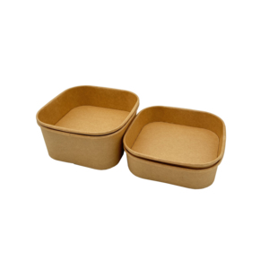 Заводская изготовленная на заказ миска для обедов 1000 мл крафт-бумага для салата одноразовая прямоугольная бумажная квадратная емкость для салата миски - Product Image 3