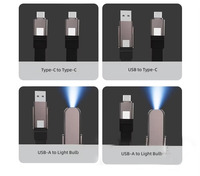Cable Multifuncional Tipo-C con Cargador, Linterna, USB 2.0, Carga Súper Rápida de 240w, Cable de Datos 4 en 1
