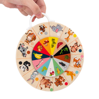Montessori mainan Puzzle kayu, Multi fungsi dua sisi untuk anak-anak belajar mengembangkan dan menguraikan hewan