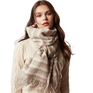 De Lujo nuevo invierno de Cachemira mezcla bufanda de rayas de pata de <span class=keywords><strong>gallo</strong></span> diseño mantón caliente para las mujeres elegante venta al por mayor - Product Image 1
