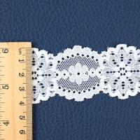 Dentelle élastique blanche de 2-4 cm en stock, motif floral brodé, garniture en dentelle pour robe de mariée et sous-vêtements