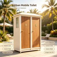 Unité de toilettes extérieures multi-portes préfabriquée intelligente pour installations publiques urbaines, WC modulaire mobile écologique pour hôpitaux et appartements