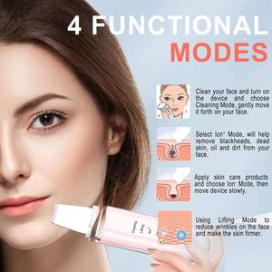 เครื่องขัดผิวอัลตราโซนิก ABS หัวปลั๊กแบบ EU ที่ขูดหน้า กำจัดสิวเสี้ยน ขัดผิว ลดรูขุมขน อุปกรณ์เสริมความงาม - Product Image 5