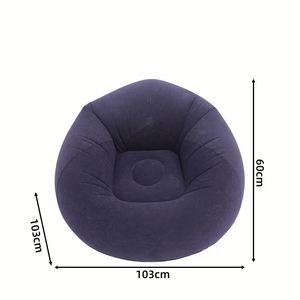Canapé pouf en PVC floqué style moderne international, portable, emballé pour l'envoi, pour salon, chambre et extérieur - Product Image 3